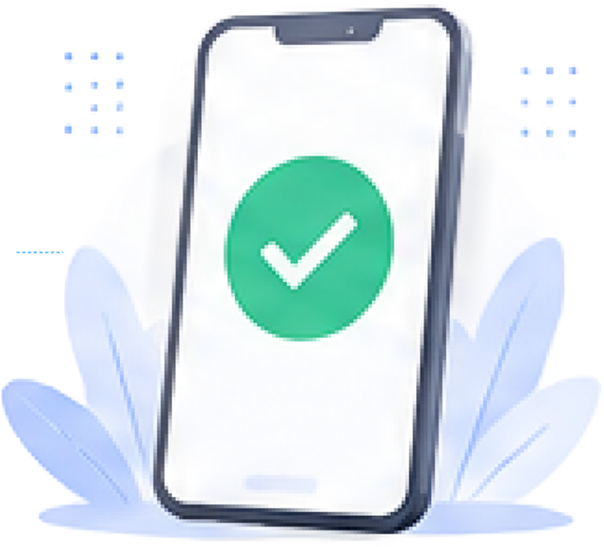 Phone showing a green DNC-clear checkmark